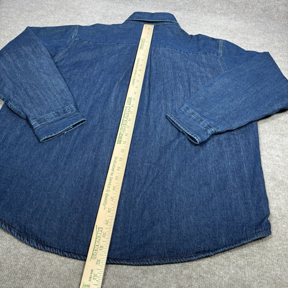Field & Stream Shirt Mens XL Blue Denim Fleece Lined Heavyweight Shacket Work - Picture 9 of 10